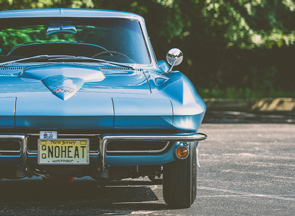 vintage chevy corvette blue